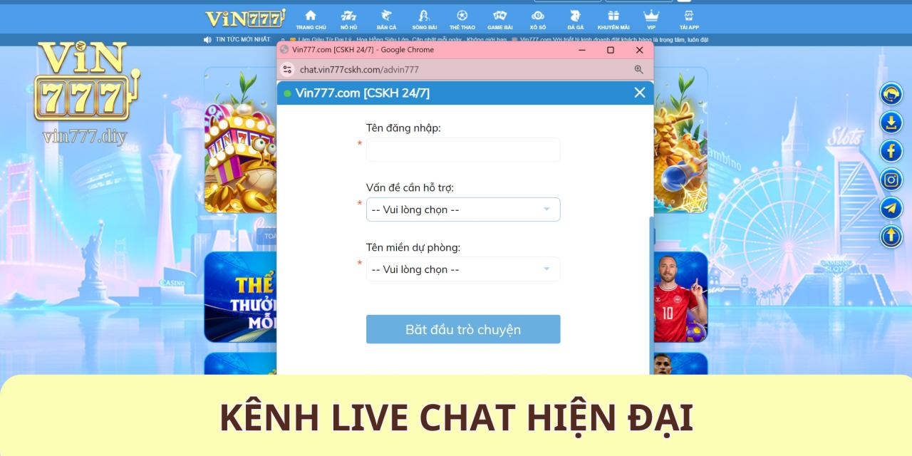 Kênh Live Chat hiện đại